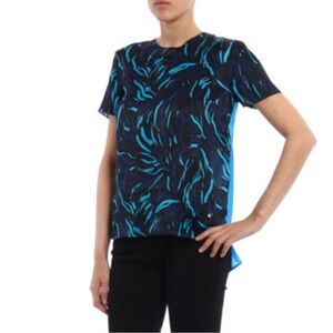 🆕 VERSUS VERSACE TOP MANICA DONNA TESSUTO STAMPATO SZ 38